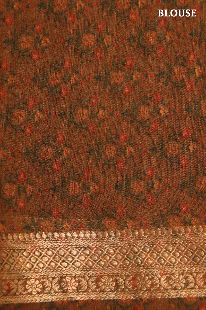 Exclusive Pure Printed Tussar Silk Saree AI201942